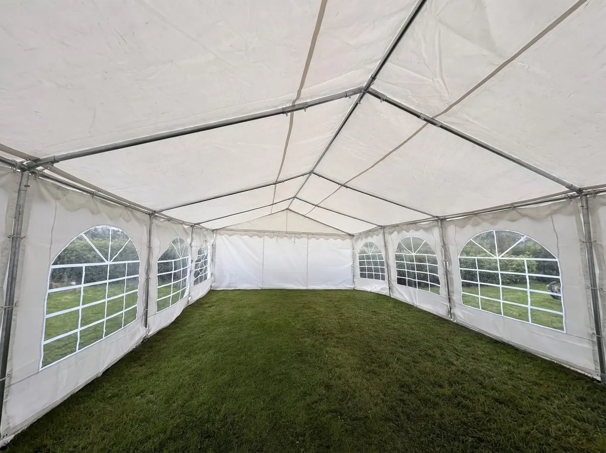 Inside a RentEvent party tent set up for a confirmation party