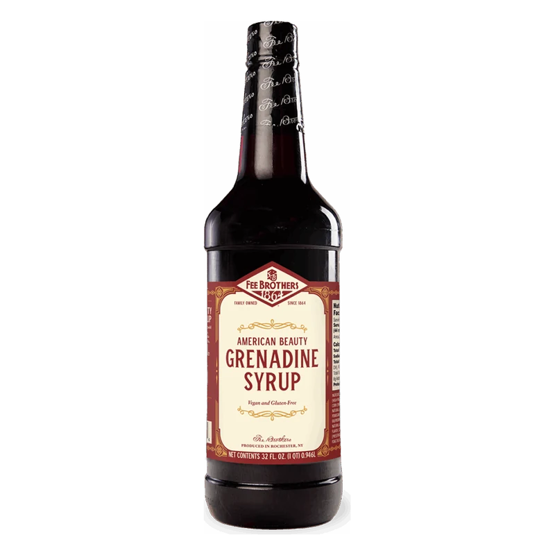 Fee Brothers American Beauty grenadine syrup in a 984 ml bottle